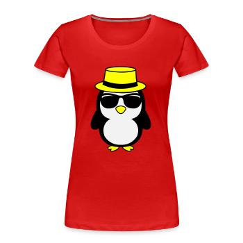 cool pinguin 02 - Frauen Premium Bio T-Shirt - Navy - Vorne - Mia (176cm)