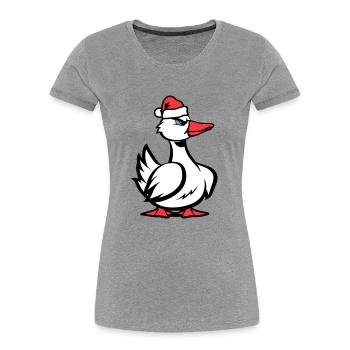 Noël de la bande dessinée de canard - T-shirt bio Premium Femme - bleu marine - Devant - Mia (176cm)