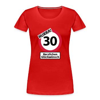 Hurrah 30 Anniversaire - Félicitations | - T-shirt bio Premium Femme - bleu marine - Devant - Mia (176cm)