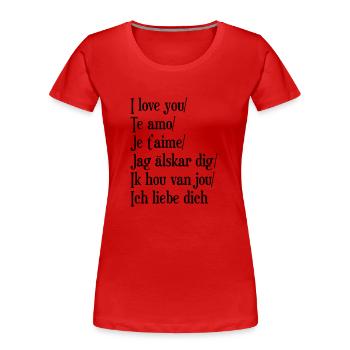 I Love you - Frauen Premium Bio T-Shirt - Navy - Vorne - Mia (176cm)