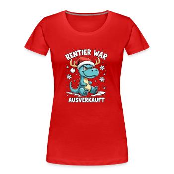 Dino Rentier war ausverkauft - Frauen Premium Bio T-Shirt - Navy - Vorne - Mia (176cm)