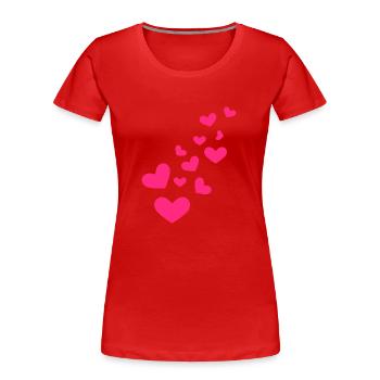 Little hearts heart pattern pink love gift - Women's Premium Organic T-Shirt - navy - Front - Mia (176cm)