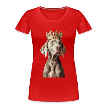 Weimaraner - Frauen Premium Bio T-Shirt - Navy - Vorne - Mia (176cm)