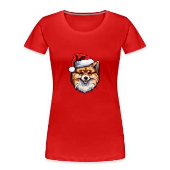 Pomeranian Dog Pomeranian Christmas Christmas - Women's Premium Organic T-Shirt - navy - Front - Mia (176cm)
