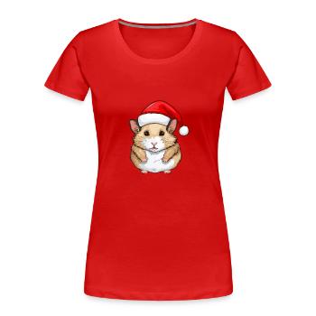 Hamster Christmas Animal Head - Women's Premium Organic T-Shirt - navy - Front - Mia (176cm)
