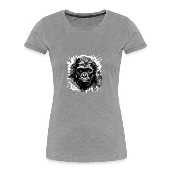 Gorilla Head Portrait Animal - Women's Premium Organic T-Shirt - navy - Front - Mia (176cm)