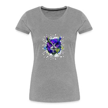 Owl Head Portrait Colorful - Women's Premium Organic T-Shirt - navy - Front - Mia (176cm)