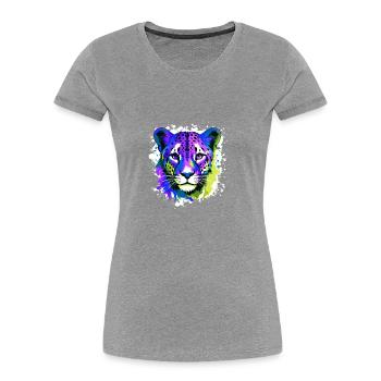 Cheetah Head Portrait Colorful - Women's Premium Organic T-Shirt - navy - Front - Mia (176cm)