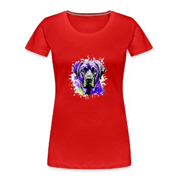 Kangal Hund Kopf Porträt Bunt - Frauen Premium Bio T-Shirt -  - Vorne - Mia (176cm)
