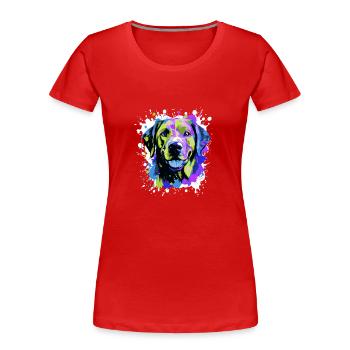 Labrador Dog Head Portrait Colorful - Women's Premium Organic T-Shirt - navy - Front - Mia (176cm)
