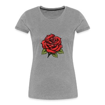 Rose Symbole Amour - T-shirt bio Premium Femme - bleu marine - Devant - Mia (176cm)