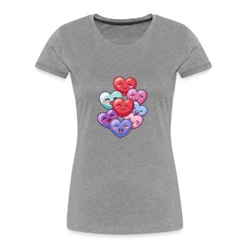 Colorful Hearts Love - Women's Premium Organic T-Shirt - navy - Front - Mia (176cm)