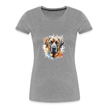 Kangal chien Pop Art tête - T-shirt bio Premium Femme - bleu marine - Devant - Mia (176cm)