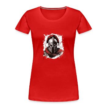 Casque Spartiate Guerrier Tête de Sparte - T-shirt bio Premium Femme - bleu marine - Devant - Mia (176cm)