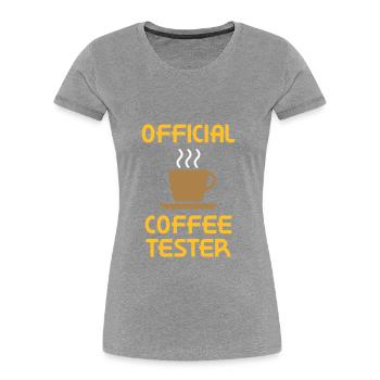Testeur de café officiel - T-shirt bio Premium Femme - bleu marine - Devant - Mia (176cm)
