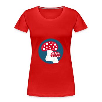 Toadstool, mushroom in the woods gift - Women's Premium Organic T-Shirt - navy - Front - Mia (176cm)