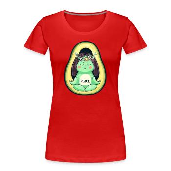 Avocado Hippie Frieden 70er - Frauen Premium Bio T-Shirt - Navy - Vorne - Mia (176cm)