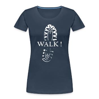 running shoe icon shoe print nature runner icon - Women's Premium Organic T-Shirt - navy - Front - Mia (176cm)