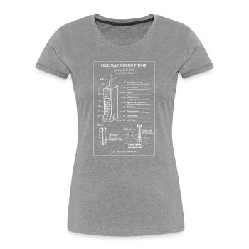 Vintage Patent-Handy-Bauplan - Frauen Premium Bio T-Shirt - Navy - Vorne - Mia (176cm)