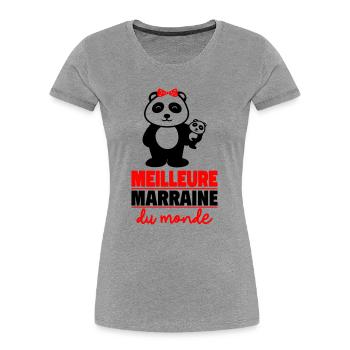 meilleure marraine du monde - T-shirt bio Premium Femme - bleu marine - Devant - Mia (176cm)
