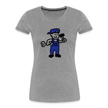 Handwerker - Frauen Premium Bio T-Shirt - Navy - Vorne - Mia (176cm)