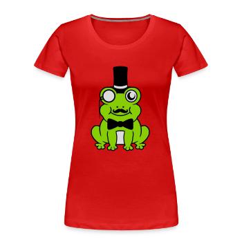 Sir Frog Gentlemen Cylinder - Women's Premium Organic T-Shirt - navy - Front - Mia (176cm)