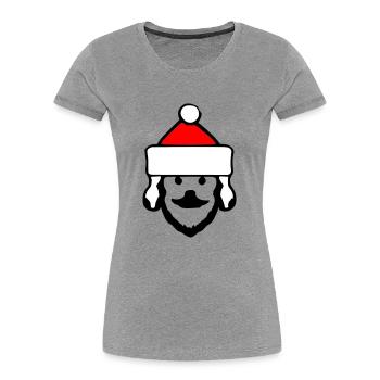 Santa Claus Dog Christmas Dogs Vector - Women's Premium Organic T-Shirt - navy - Front - Mia (176cm)
