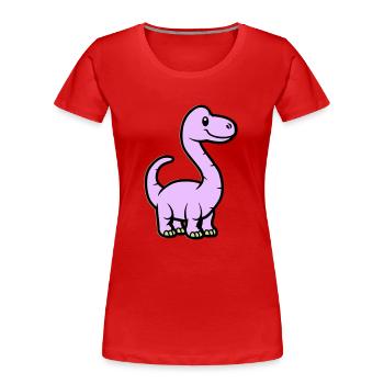 Dinosaur Brontosaurus Comic - Women's Premium Organic T-Shirt - navy - Front - Mia (176cm)
