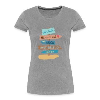 Urlaub - Frauen Premium Bio T-Shirt - Navy - Vorne - Mia (176cm)