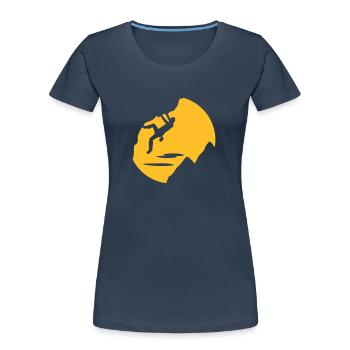 Climbing, rope, knots, mountain, carbine, hiking, - Women's Premium Organic T-Shirt - navy - Front - Mia (176cm)
