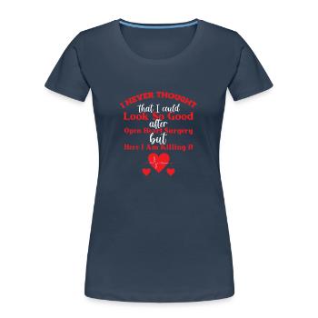 Heart Attack Heart Surgery Surgery Hospital - Women's Premium Organic T-Shirt - navy - Front - Mia (176cm)