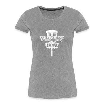 Disc Golf Frisbee - Women's Premium Organic T-Shirt - navy - Front - Mia (176cm)