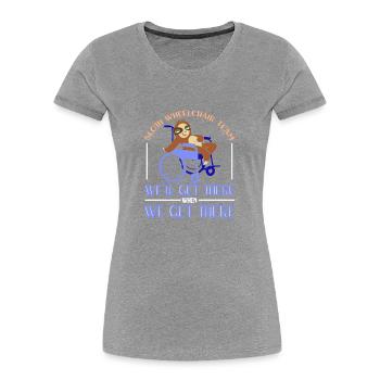 Wheelchair wheelchair users - Women's Premium Organic T-Shirt - navy - Front - Mia (176cm)
