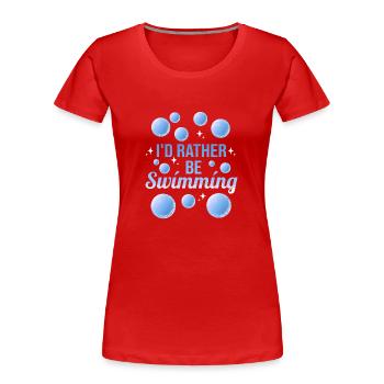 Nageurs - T-shirt bio Premium Femme - bleu marine - Devant - Mia (176cm)
