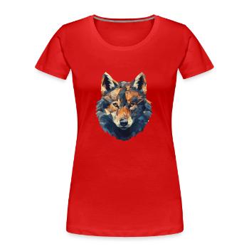Geometric Wolf Head in Triangle Look - Women's Premium Organic T-Shirt - navy - Front - Mia (176cm)