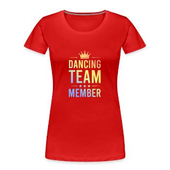 Dancing Team Bunt - Frauen Premium Bio T-Shirt - Navy - Vorne - Mia (176cm)