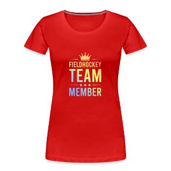 Field Hockey Team Bunt - Women's Premium Organic T-Shirt - navy - Front - Mia (176cm)