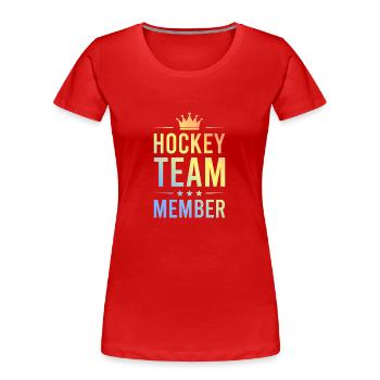 Hockey Team Bunt - Women's Premium Organic T-Shirt - navy - Front - Mia (176cm)