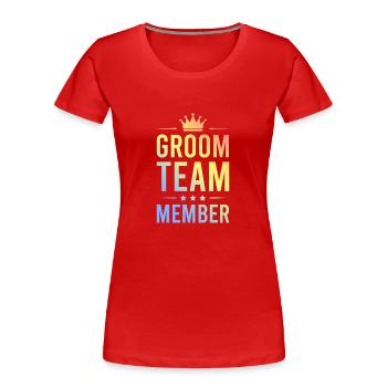 Groom Team Bunt - Frauen Premium Bio T-Shirt - Navy - Vorne - Mia (176cm)