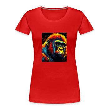Gorilla Portrait - Frauen Premium Bio T-Shirt -  - Vorne - Mia (176cm)