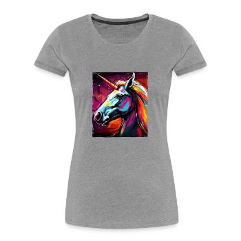 Einhorn Portrait - Frauen Premium Bio T-Shirt - Navy - Vorne - Mia (176cm)