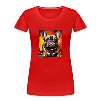 French Bulldog Dog Portrait - Women's Premium Organic T-Shirt - navy - Front - Mia (176cm)