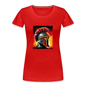 Spartan Warrior Casque Sparta - T-shirt bio Premium Femme - bleu marine - Devant - Mia (176cm)
