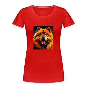 Chow Chow Hund Portrait - Frauen Premium Bio T-Shirt - Navy - Vorne - Mia (176cm)