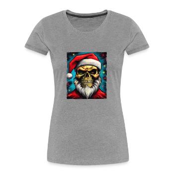 Santa Claus Skull - Women's Premium Organic T-Shirt - navy - Front - Mia (176cm)