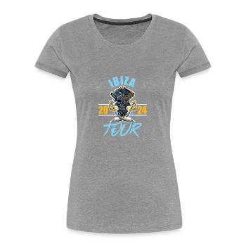 Ibiza 2024 Skeleton - T-shirt bio Premium Femme - bleu marine - Devant - Mia (176cm)