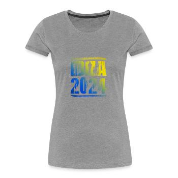Ibiza 2024 Bunt Urlaub - Frauen Premium Bio T-Shirt - Navy - Vorne - Mia (176cm)