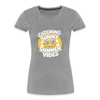 Sunny Summer Moments Vibes Sommer Sonne - Frauen Premium Bio T-Shirt - Navy - Vorne - Mia (176cm)