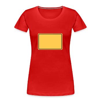 Ortsschild + Dein Text - Frauen Premium Bio T-Shirt - Navy - Vorne - Mia (176cm)