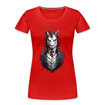 Dark Vampire Unicorn Halloween Design - Women's Premium Organic T-Shirt - navy - Front - Mia (176cm)